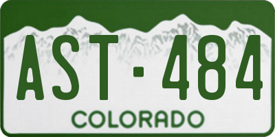 CO license plate AST484