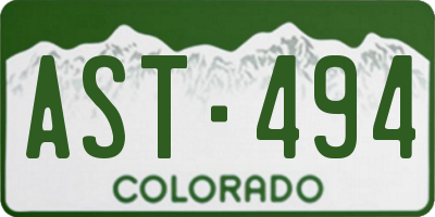 CO license plate AST494