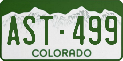 CO license plate AST499