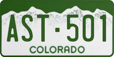 CO license plate AST501