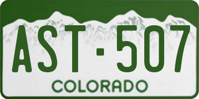 CO license plate AST507