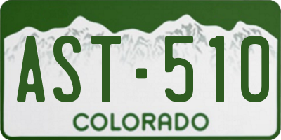 CO license plate AST510