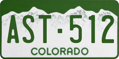 CO license plate AST512