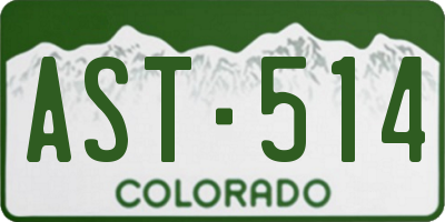 CO license plate AST514