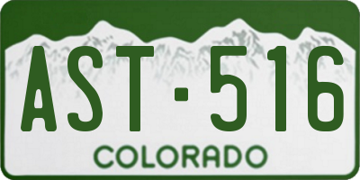 CO license plate AST516