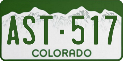 CO license plate AST517