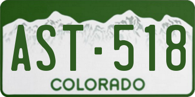 CO license plate AST518