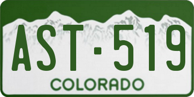 CO license plate AST519