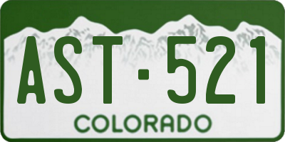 CO license plate AST521