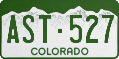 CO license plate AST527