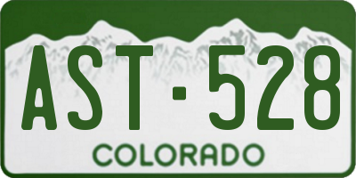 CO license plate AST528