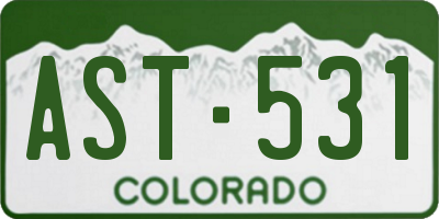 CO license plate AST531