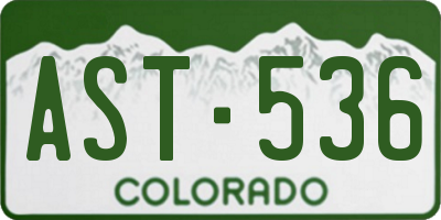 CO license plate AST536
