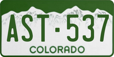 CO license plate AST537