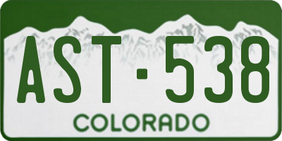 CO license plate AST538