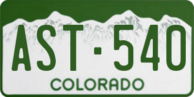CO license plate AST540