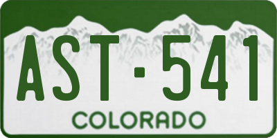 CO license plate AST541