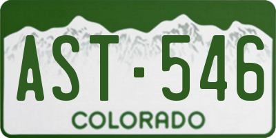 CO license plate AST546