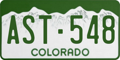 CO license plate AST548