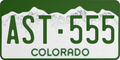 CO license plate AST555