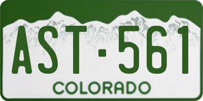 CO license plate AST561