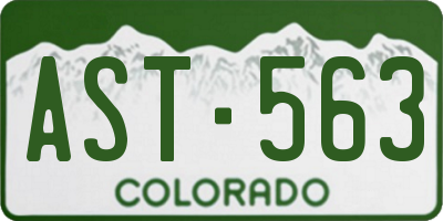 CO license plate AST563