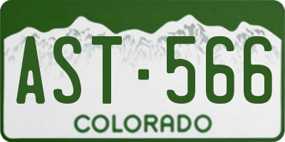 CO license plate AST566