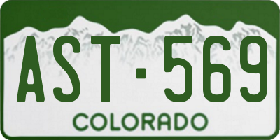 CO license plate AST569