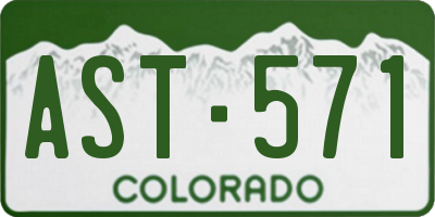 CO license plate AST571