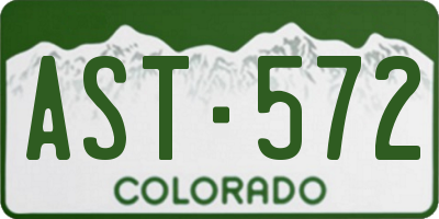 CO license plate AST572