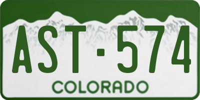 CO license plate AST574
