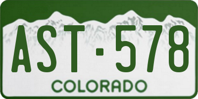 CO license plate AST578