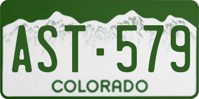 CO license plate AST579