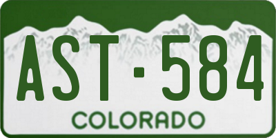 CO license plate AST584