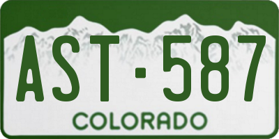 CO license plate AST587