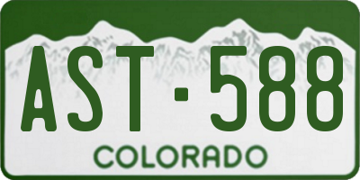 CO license plate AST588