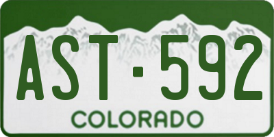 CO license plate AST592