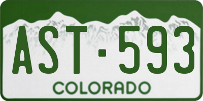 CO license plate AST593