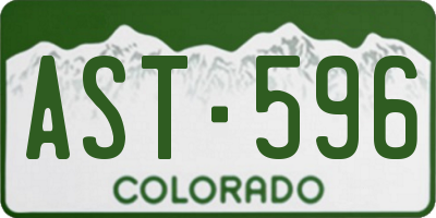 CO license plate AST596
