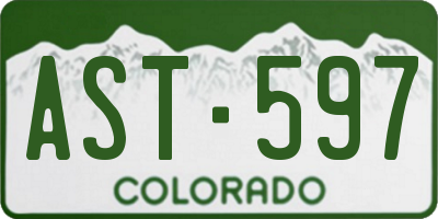 CO license plate AST597