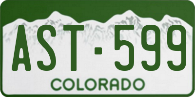 CO license plate AST599