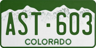 CO license plate AST603