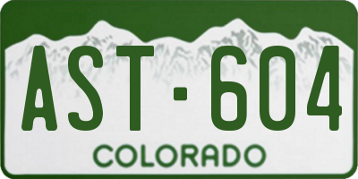 CO license plate AST604