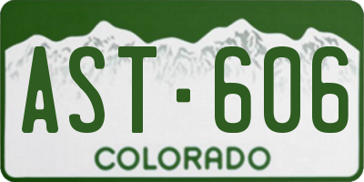 CO license plate AST606