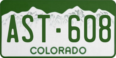 CO license plate AST608