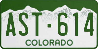 CO license plate AST614