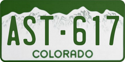 CO license plate AST617