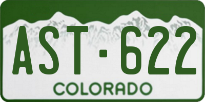 CO license plate AST622