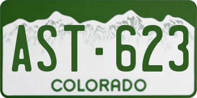 CO license plate AST623