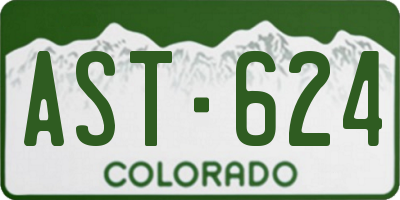 CO license plate AST624